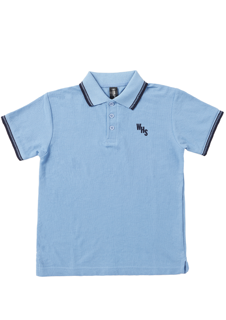 Waiheke High School SS Polo Sky Blue/Navy